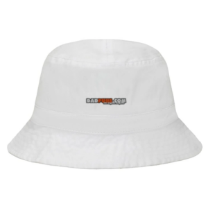 A Dadpuns.com White Bucket Hat.